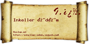 Inkeller Ádám névjegykártya