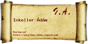 Inkeller Ádám névjegykártya